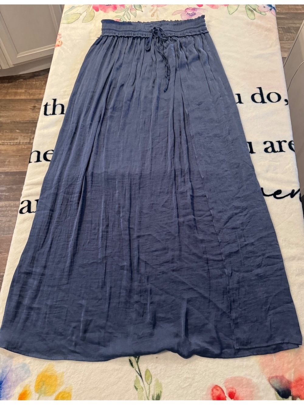 Hem & Thread Stasia blue maxi skirt, size M